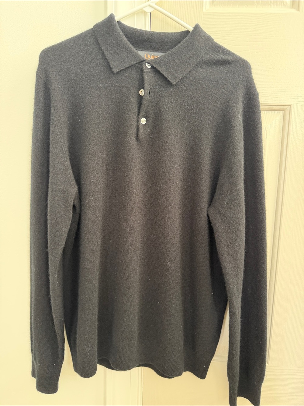 Quince 100% Cashmere’s Men's Black Polo Sweater Size Large